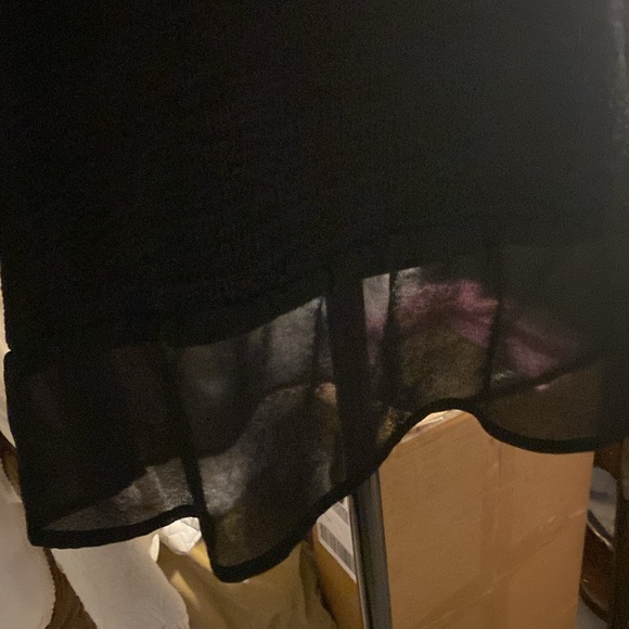 PeterNygard black thick sweater mini dress/top cuffed sleeved.sheer layer at end - Picture 4 of 8